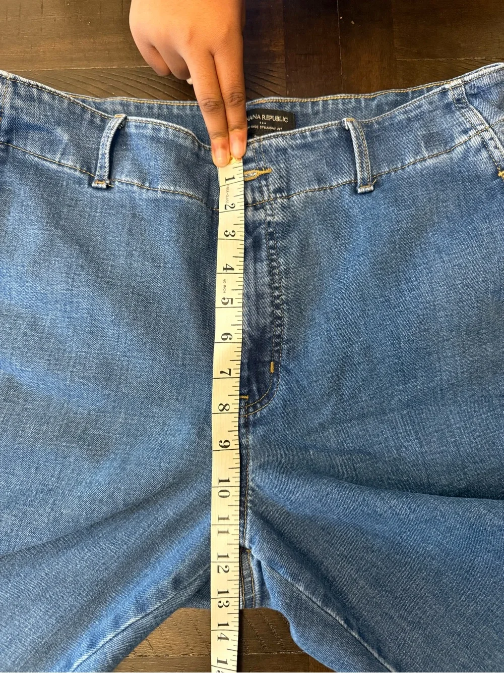 Banana Republic High Rise Straight Fit Dark Wash Women Capri Style Jeans 32x25.